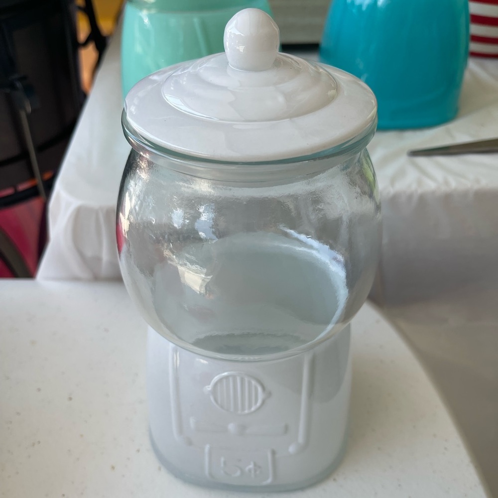 Hobby lobby gum ball jar (white)